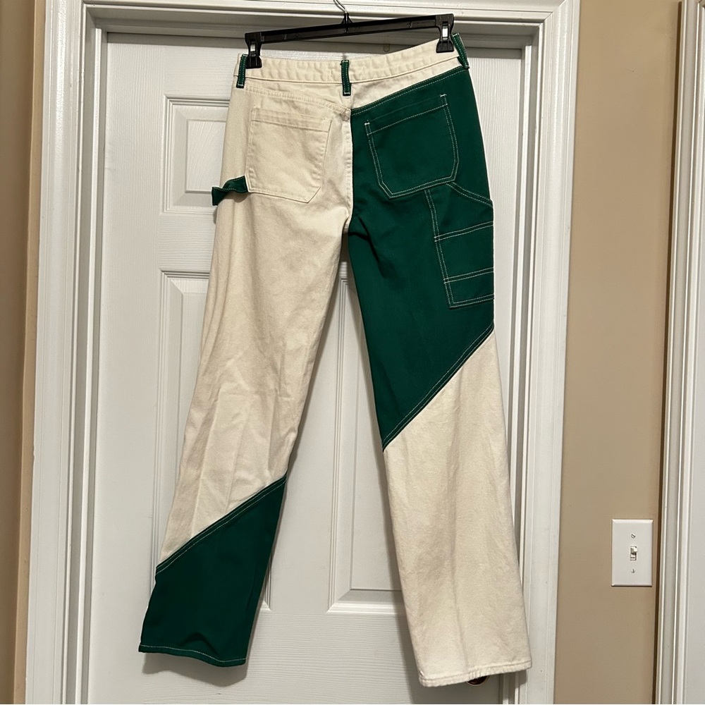 Pacsun EUC Women’s Size 27 Low Rise Carpenter Jeans Green White 31” Inseam - Picture 8 of 9